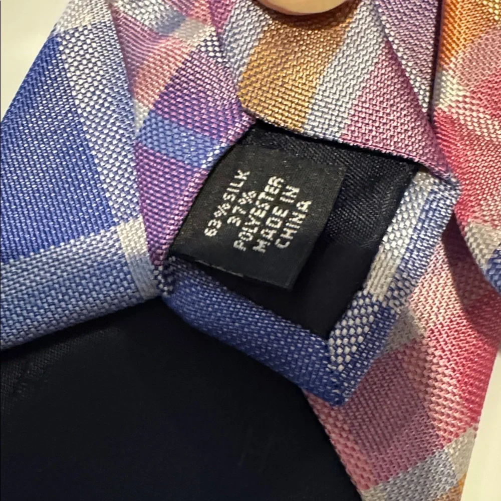NWT Tommy Hilfiger Pastel Large Print Plaid Tie Easter Spring Summer‎ Silk Blend